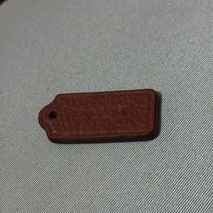Coach Hang Tag Pebbled Leather Chocolate Brown Key Chain Bag Charm